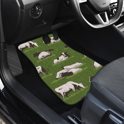 Cow on Grass Print Pattern Car Floor Mats