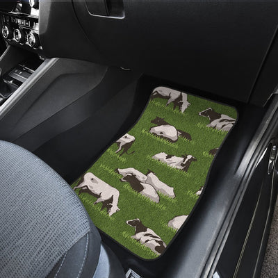 Cow on Grass Print Pattern Car Floor Mats
