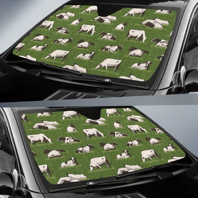 Cow on Grass Print Pattern Car Sun Shade For Windshield