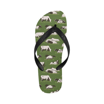 Cow on Grass Print Pattern Flip Flops-JTAMIGO.COM