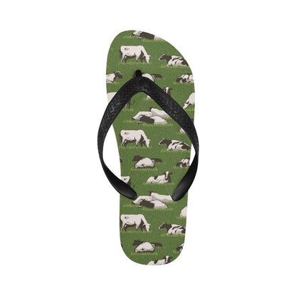 Cow on Grass Print Pattern Flip Flops-JTAMIGO.COM