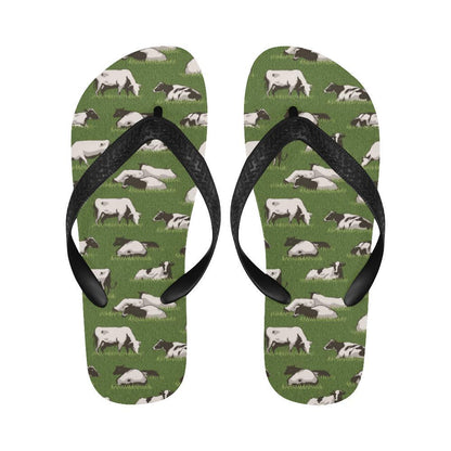 Cow on Grass Print Pattern Flip Flops-JTAMIGO.COM