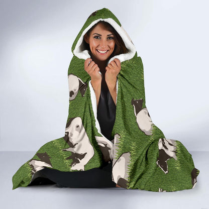 Cow on Grass Print Pattern Hooded Blanket-JTAMIGO.COM