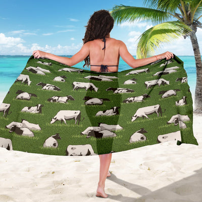 Cow on Grass Print Pattern Sarong Pareo Wrap