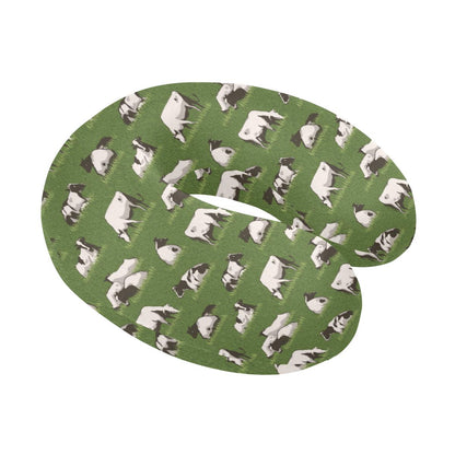 Cow on Grass Print Pattern U-Shaped Travel Neck Pillow-JTAMIGO.COM