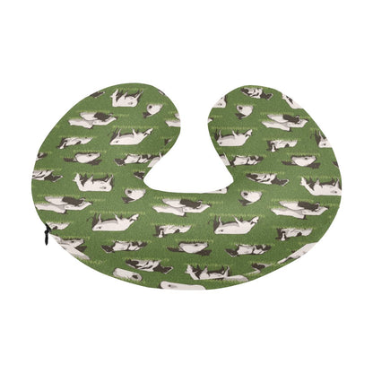 Cow on Grass Print Pattern U-Shaped Travel Neck Pillow-JTAMIGO.COM