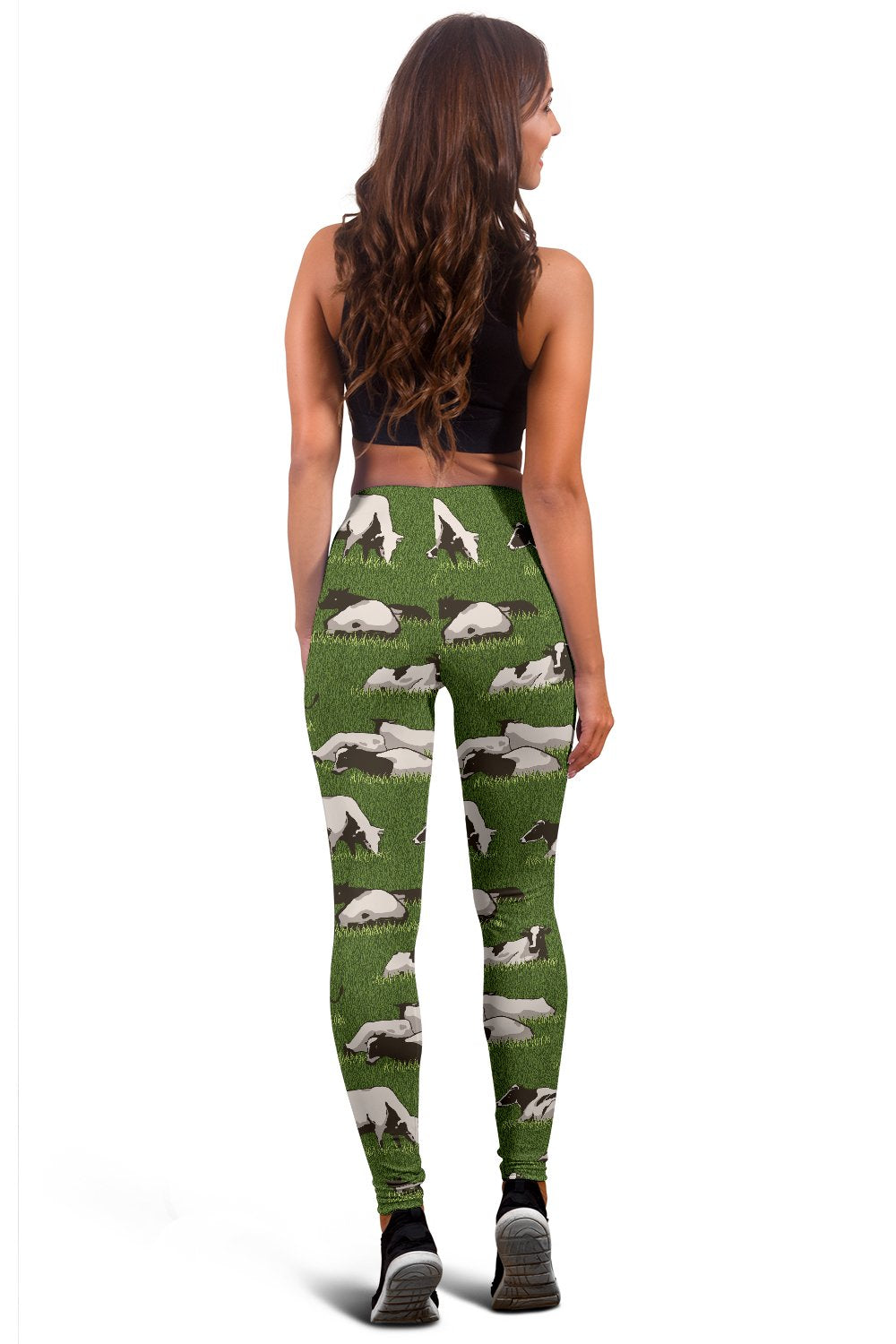 Cow on Grass Print Pattern Women Leggings