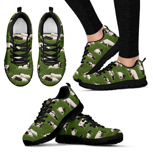 Cow On Grass Print Pattern Women Sneakers Shoes