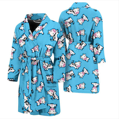 Cow Pattern Print Design 01 Men Bathrobe-JORJUNE.COM