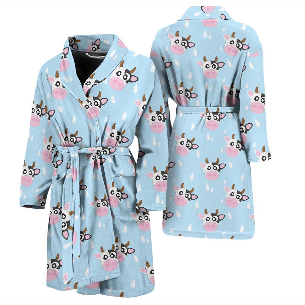 Cow Pattern Print Design 07 Men Bathrobe-JORJUNE.COM