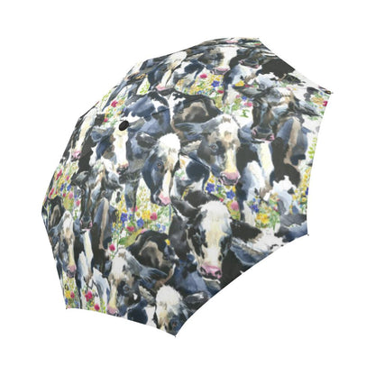 Cow Watercolor Print Pattern Automatic Foldable Umbrella