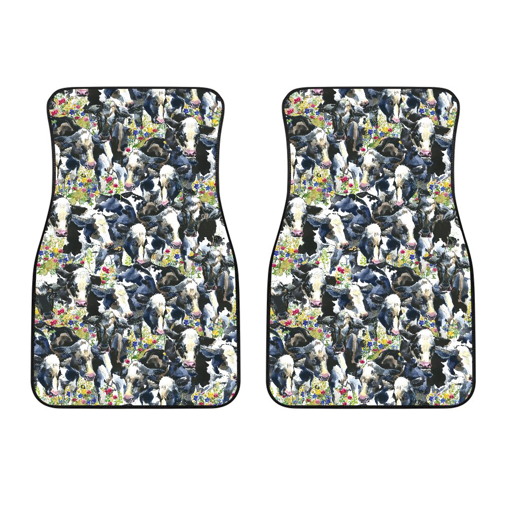 Cow Watercolor Print Pattern Car Floor Mats