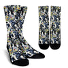 Cow Watercolor Print Pattern Crew Socks