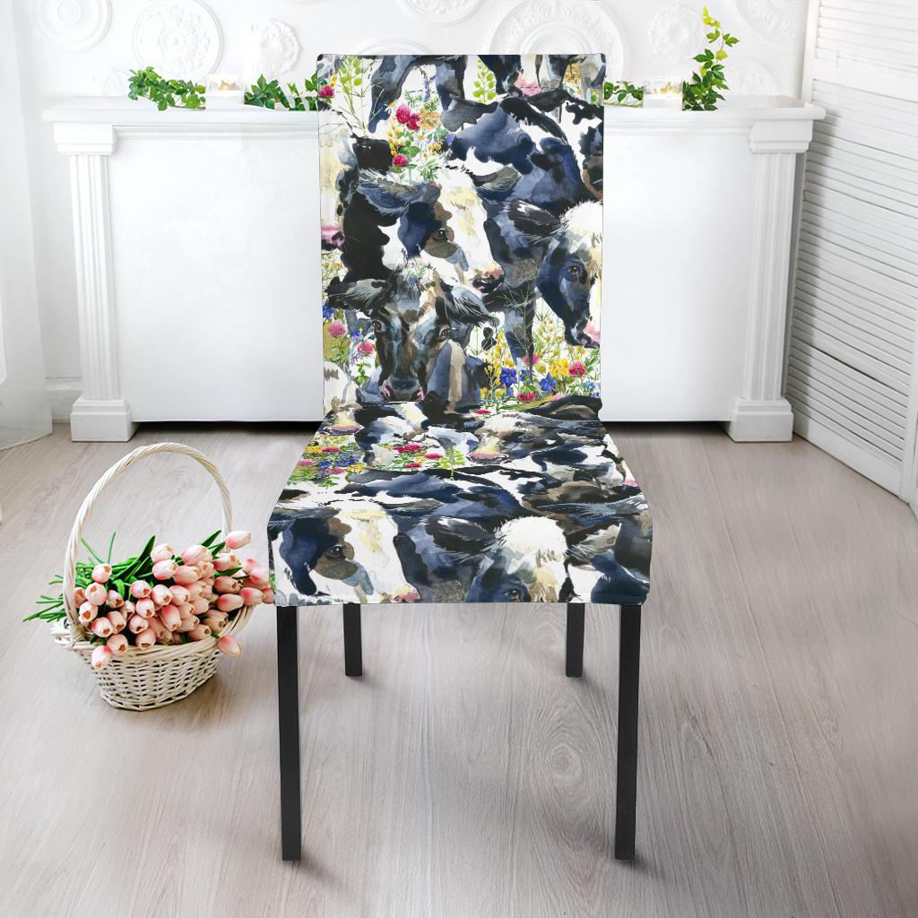 Cow Watercolor Print Pattern Dinning Chair Slipper-JTAMIGO.COM