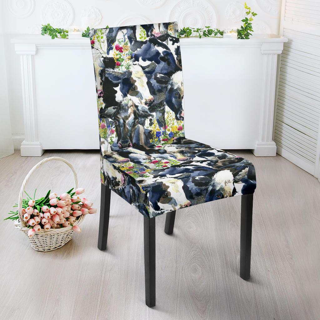 Cow Watercolor Print Pattern Dinning Chair Slipper-JTAMIGO.COM