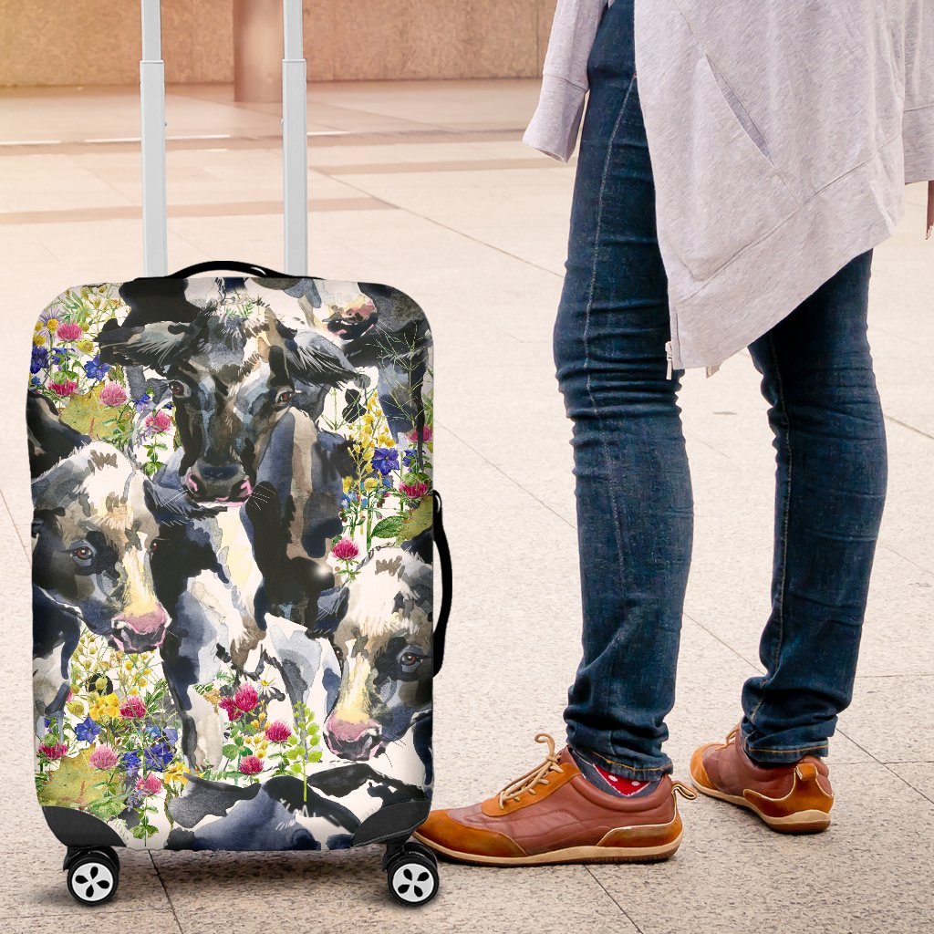 Cow Watercolor Print Pattern Luggage Cover Protector