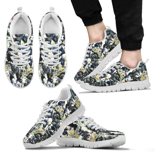 Cow Watercolor Print Pattern Men Sneakers Shoes