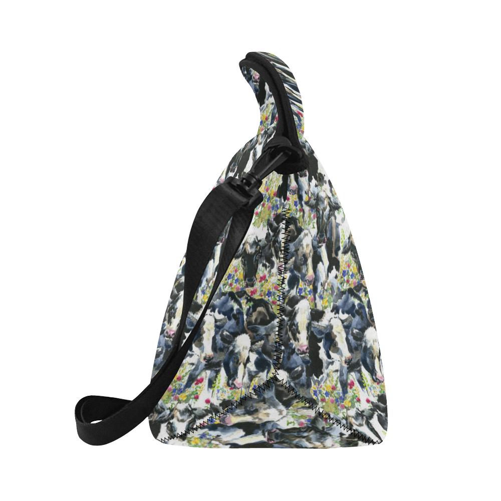 Cow Watercolor Print Pattern Neoprene Lunch Bag (Model 1669)(Large)-JTAMIGO.COM