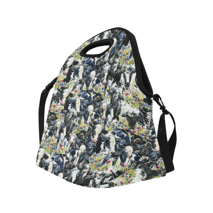 Cow Watercolor Print Pattern Neoprene Lunch Bag (Model 1669)(Large)-JTAMIGO.COM
