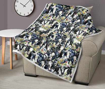Cow Watercolor Print Pattern Premium Quilt-JTAMIGO.COM