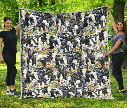 Cow Watercolor Print Pattern Premium Quilt-JTAMIGO.COM