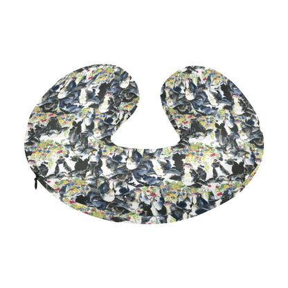 Cow Watercolor Print Pattern U-Shaped Travel Neck Pillow-JTAMIGO.COM