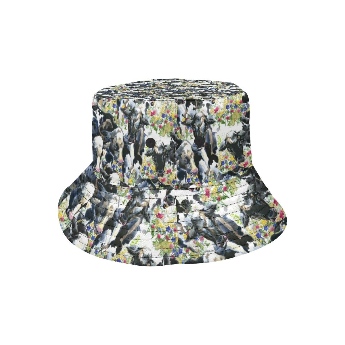 Cow Watercolor Print Pattern Unisex Bucket Hat