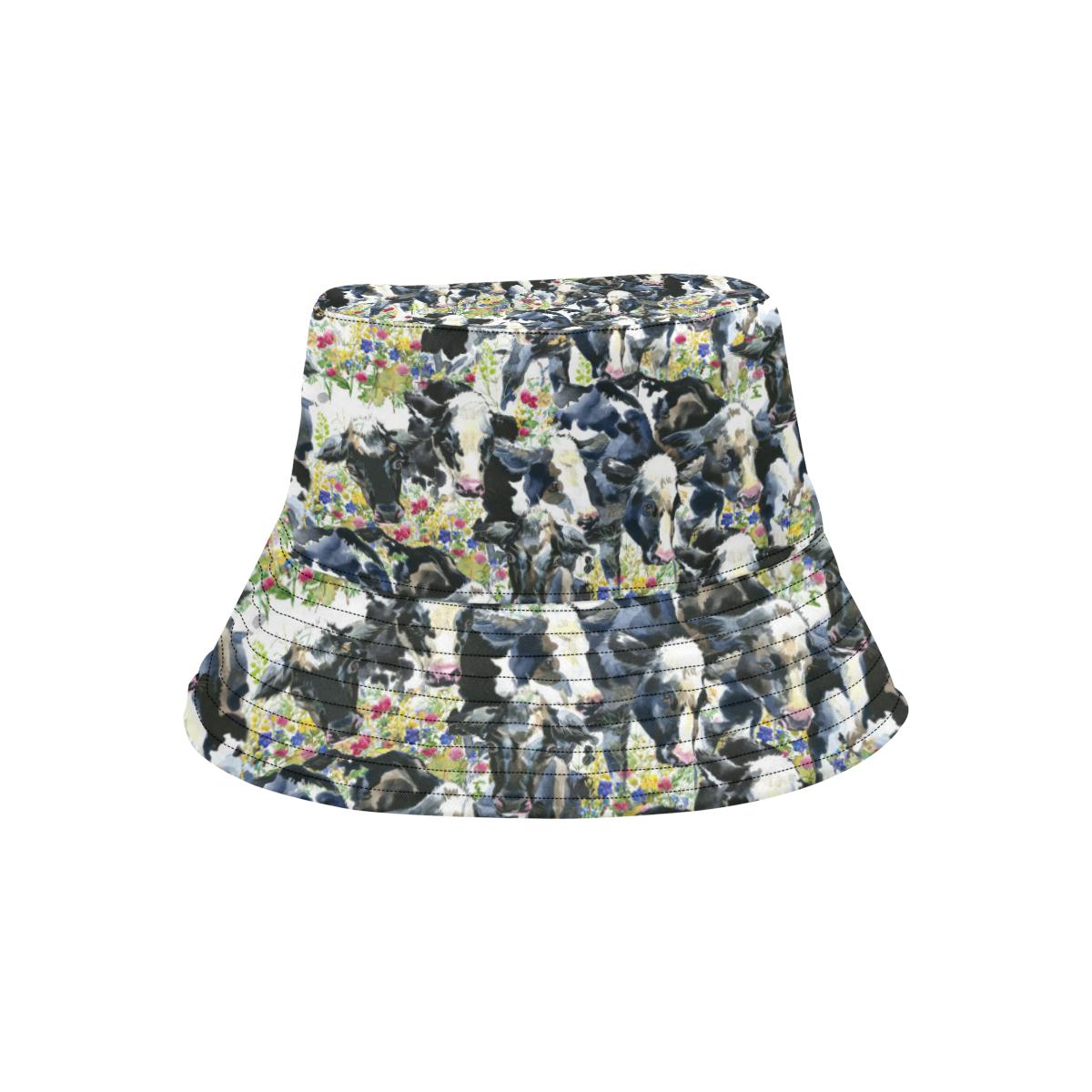 Cow Watercolor Print Pattern Unisex Bucket Hat