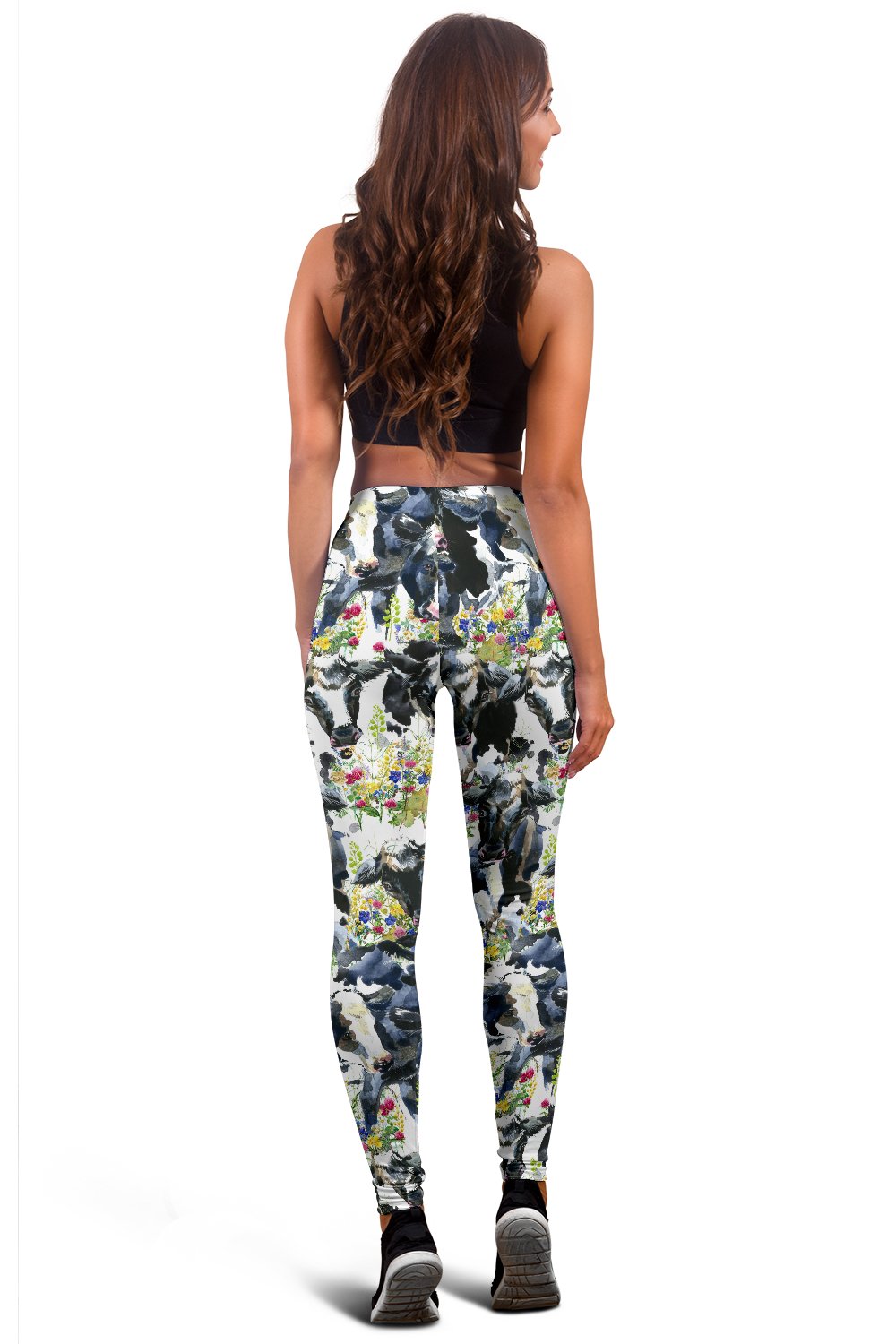 Cow Watercolor Print Pattern Women Leggings