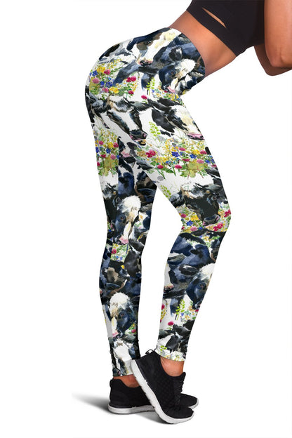 Cow Watercolor Print Pattern Women Leggings