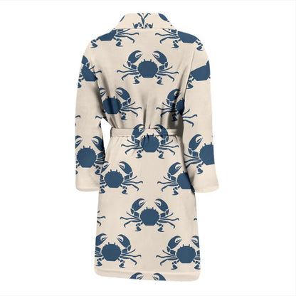 Crab Pattern Print Design 02 Men Bathrobe-JORJUNE.COM