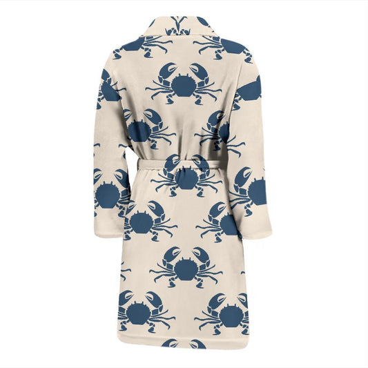 Crab Pattern Print Design 02 Men Bathrobe-JORJUNE.COM