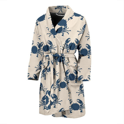Crab Pattern Print Design 02 Men Bathrobe-JORJUNE.COM