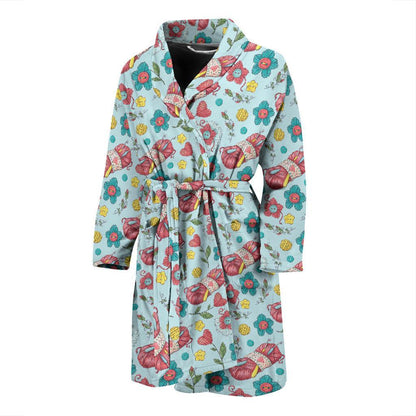 Crochet Pattern Print Design 01 Men Bathrobe-JORJUNE.COM