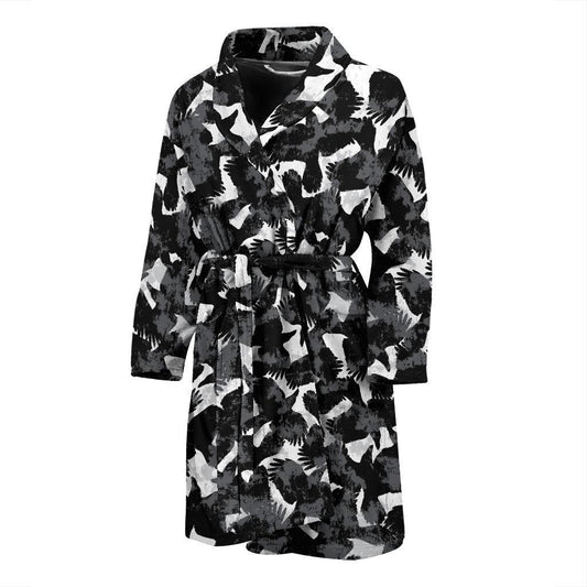 Crow Pattern Print Design 01 Men Bathrobe-JORJUNE.COM