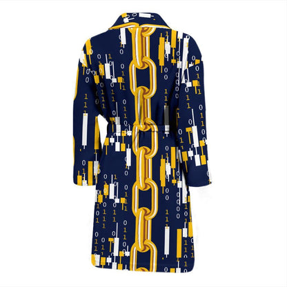 Cryptocurrency Chain Pattern Print Design 03 Men Bathrobe-JORJUNE.COM