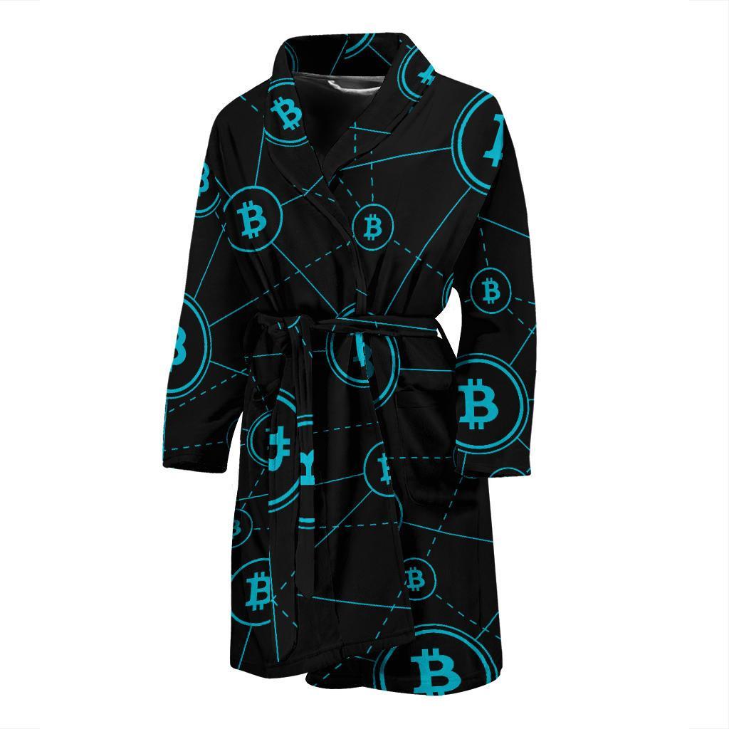 Cryptocurrency Pattern Print Design 01 Men Bathrobe-JORJUNE.COM