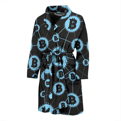 Cryptocurrency Pattern Print Design 02 Men Bathrobe-JORJUNE.COM