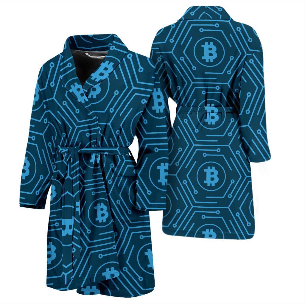 Cryptocurrency Pattern Print Design 04 Men Bathrobe-JORJUNE.COM