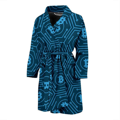 Cryptocurrency Pattern Print Design 04 Men Bathrobe-JORJUNE.COM