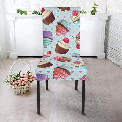 Cupcakes Fancy Heart Print Pattern Dinning Chair Slipper-JTAMIGO.COM