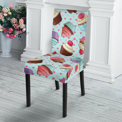 Cupcakes Fancy Heart Print Pattern Dinning Chair Slipper-JTAMIGO.COM