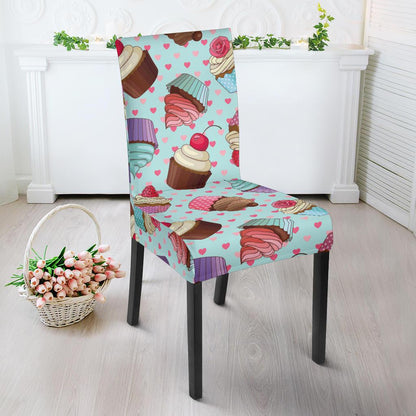 Cupcakes Fancy Heart Print Pattern Dinning Chair Slipper-JTAMIGO.COM
