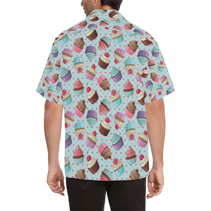 Cupcakes Fancy Heart Print Pattern Men Aloha Hawaiian Shirt