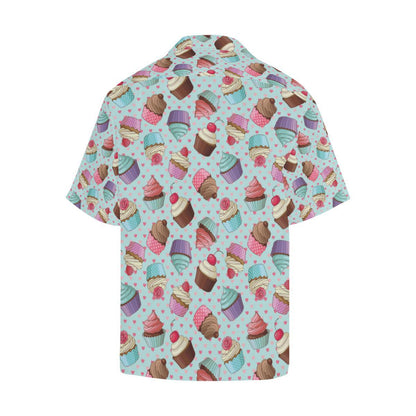Cupcakes Fancy Heart Print Pattern Men Aloha Hawaiian Shirt