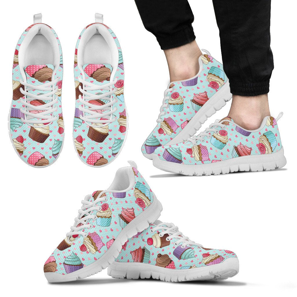 Cupcakes Fancy Heart Print Pattern Men Sneakers Shoes