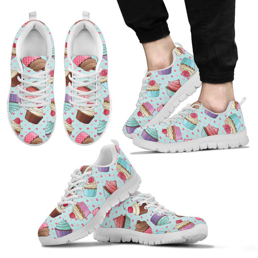 Cupcakes Fancy Heart Print Pattern Men Sneakers Shoes