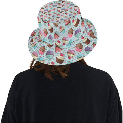 Cupcakes Fancy Heart Print Pattern Unisex Bucket Hat