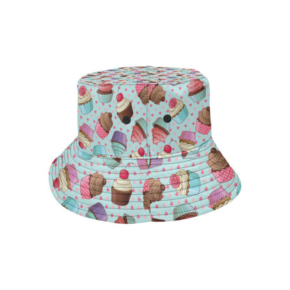 Cupcakes Fancy Heart Print Pattern Unisex Bucket Hat