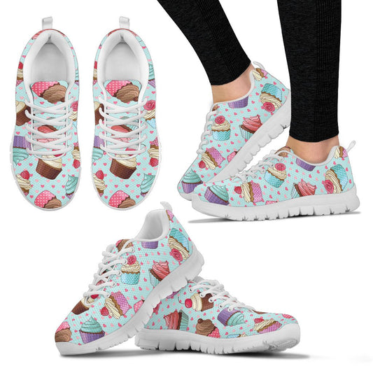 Cupcakes Fancy Heart Print Pattern Women Sneakers Shoes